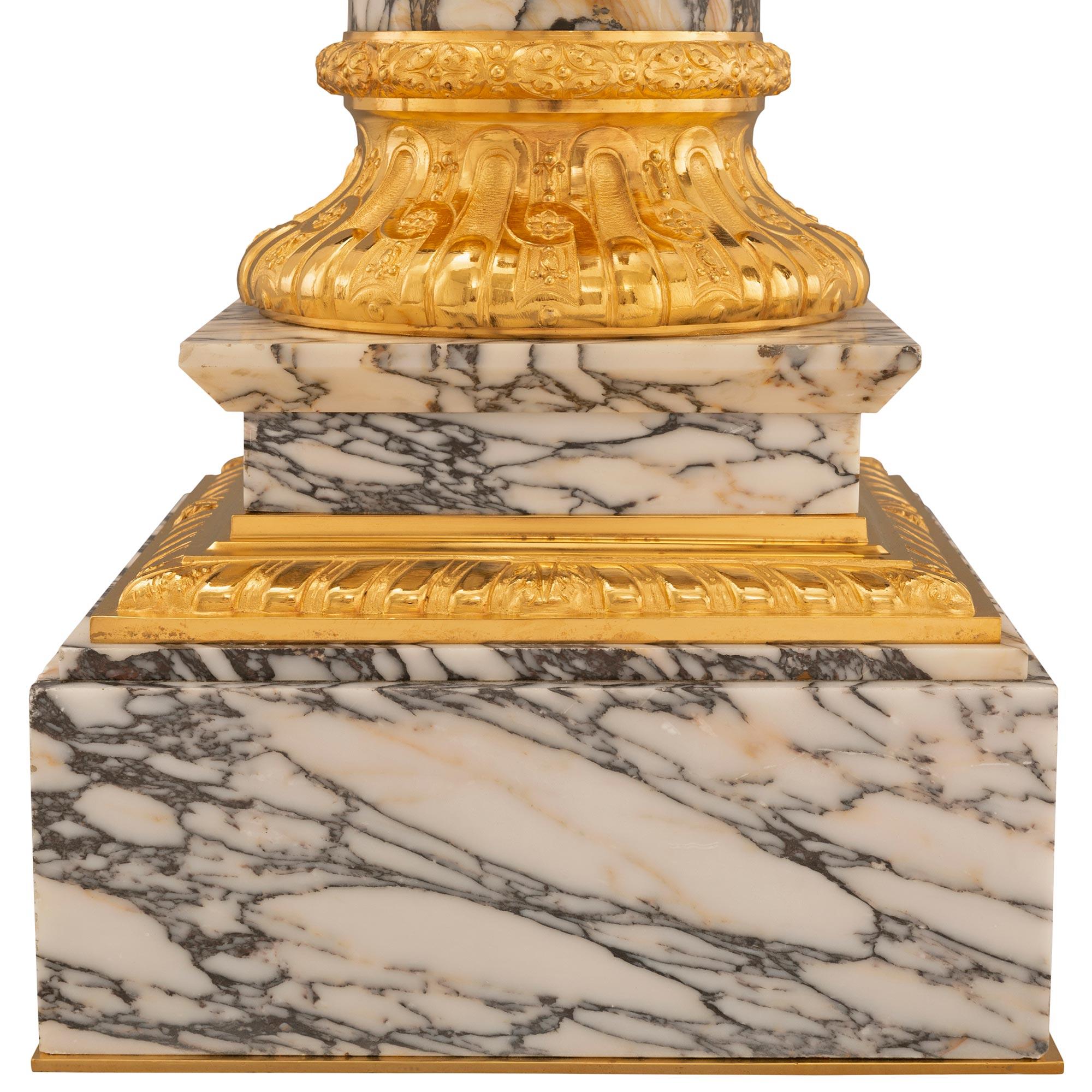 French, 19th Century Louis XVI St. Ormolu and Marble Pedestal Column 6