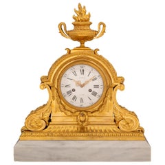 French 19th Century Louis XVI St. Ormolu And Marble Signed Clock