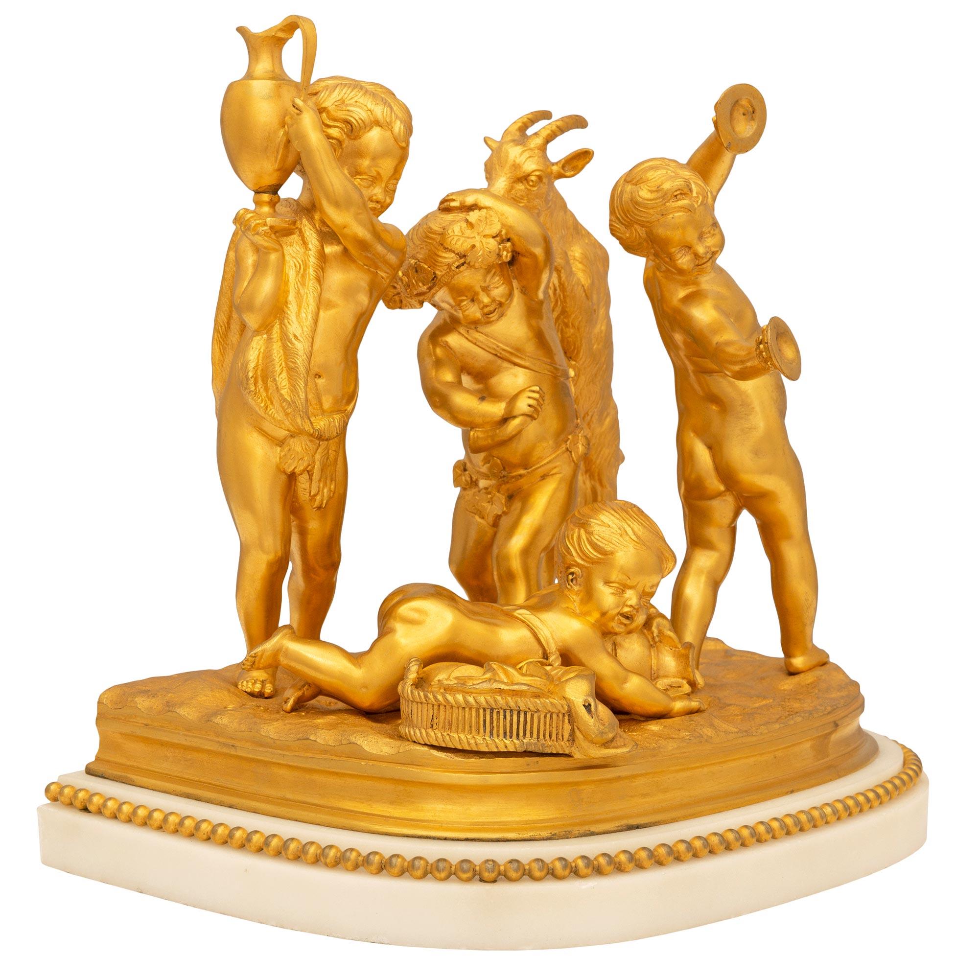 French, 19th Century Louis XVI St. Ormolu and Marble Statue Signed Sèvres In Good Condition For Sale In West Palm Beach, FL