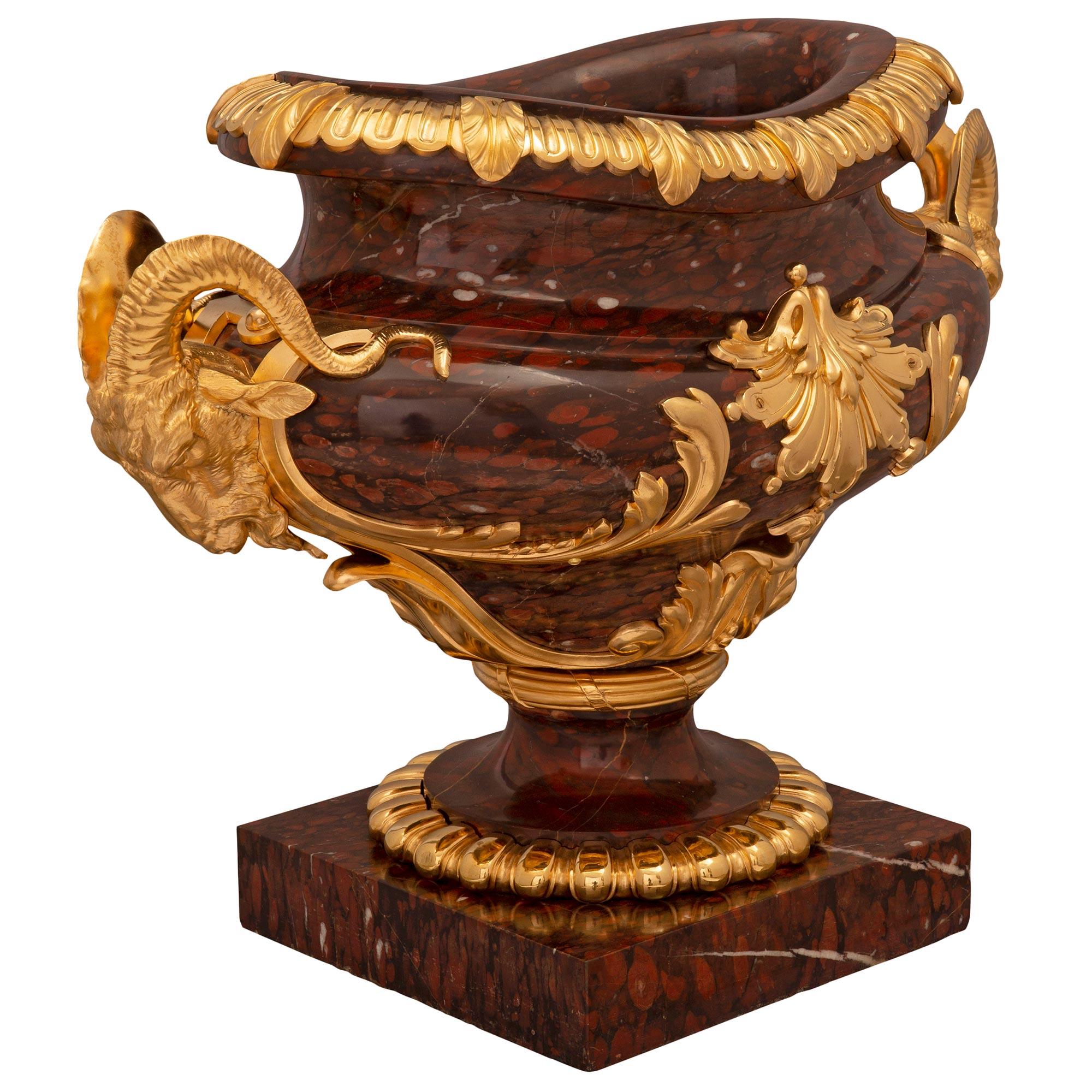 Belle Époque French 19th Century Louis XVI St. Ormolu and Marble Urn 