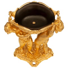 French 19th Century Louis XVI St. Ormolu And Patinated Bronze Centerpiece