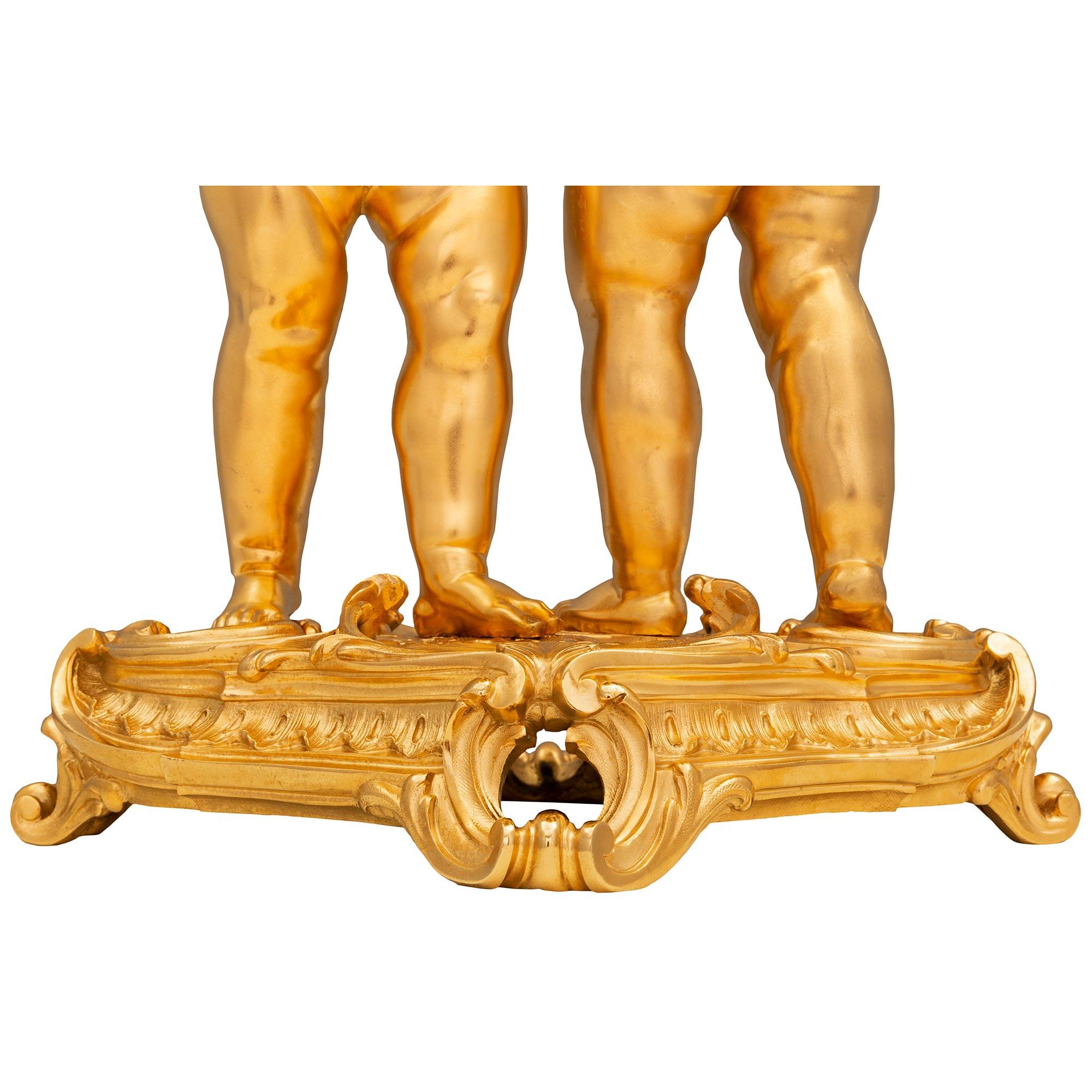 French 19th Century Louis XVI St. Ormolu And Patinated Bronze Centerpiece For Sale 5