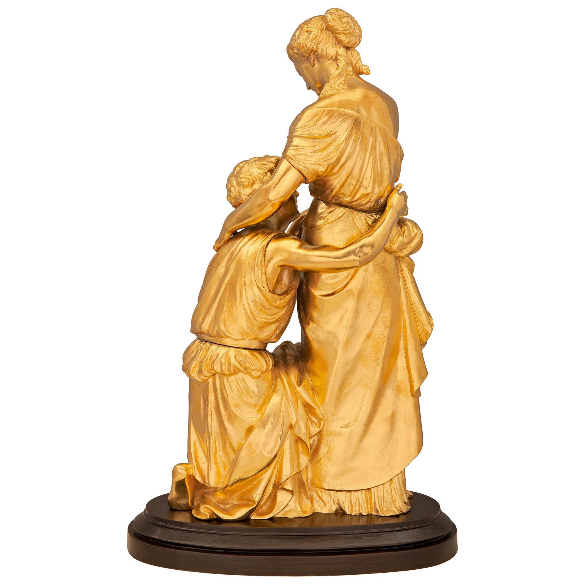 Französische Louis-XVI.-Statue aus Goldbronze und patinierter Bronze, 19. Jahrhundert im Angebot 1