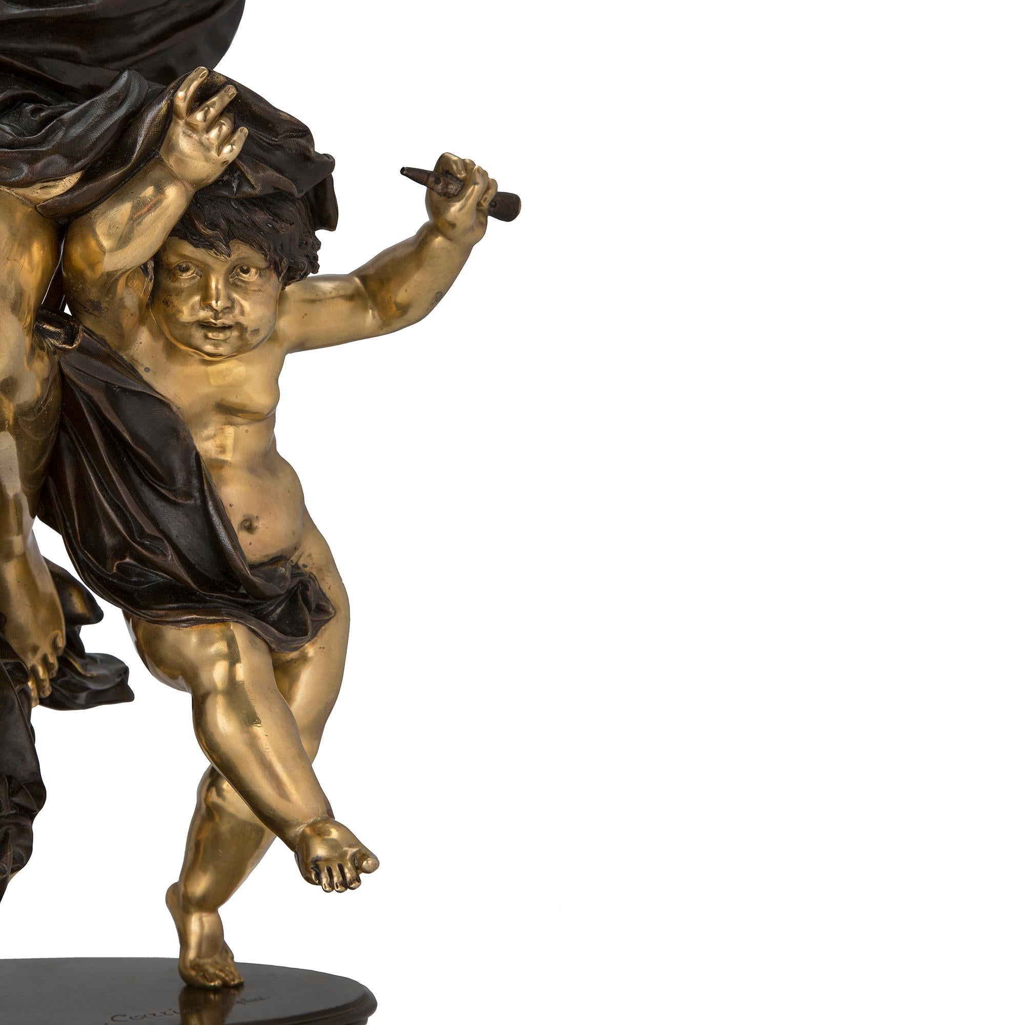 Statua francese del XIX secolo di San Luigi XVI in bronzo patinato e ormolatura in vendita 1
