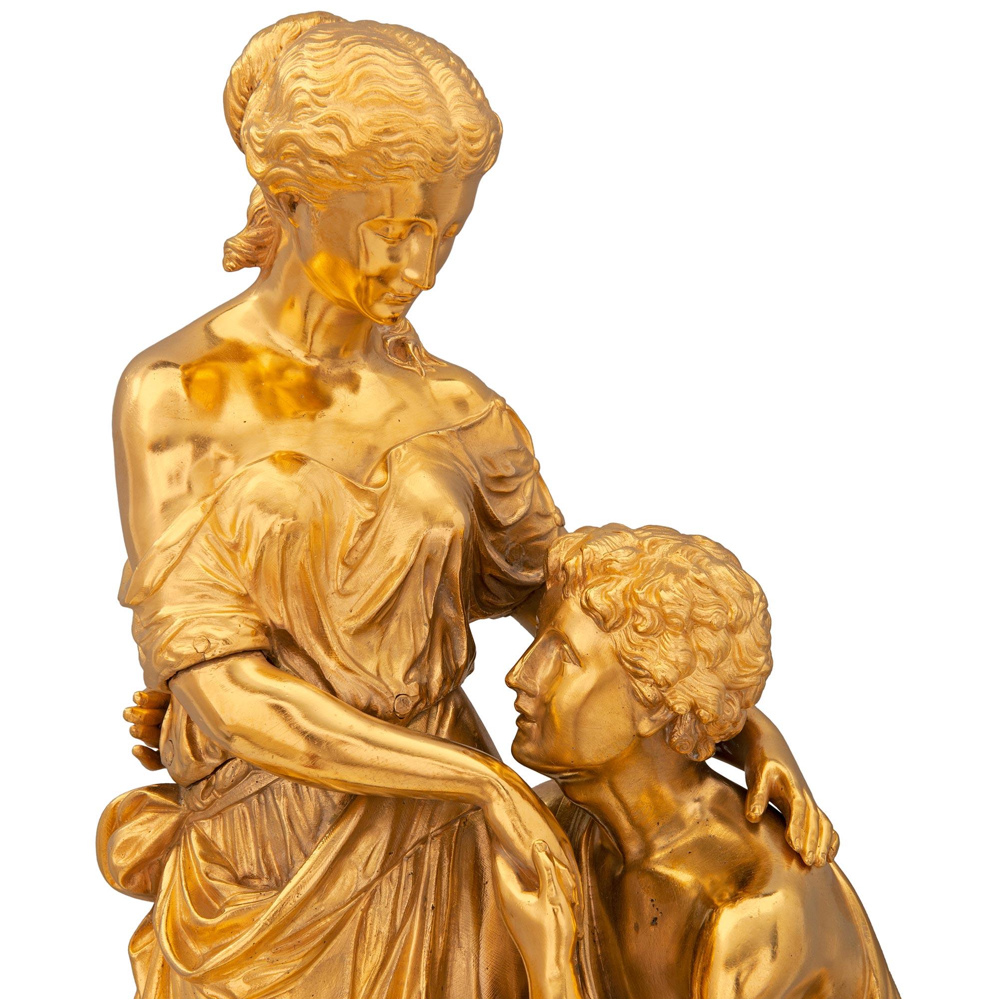 Französische Louis-XVI.-Statue aus Goldbronze und patinierter Bronze, 19. Jahrhundert im Angebot 2