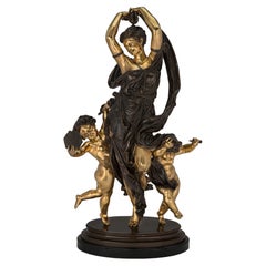 Statua francese del XIX secolo di San Luigi XVI in bronzo patinato e ormolatura