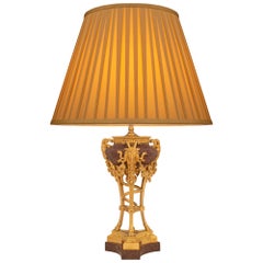 Lampada francese del XIX secolo Luigi XVI in ormolu e porfido attribuita a Sormani