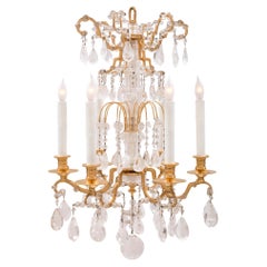 French 19th Century Louis XVI St. Ormolu and Rock Crystal Chandelier