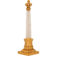 French 19th Century Louis XVI St. Ormolu And Rock Crystal Lamp