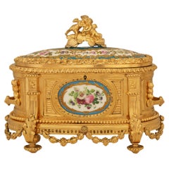 French 19th century Louis XVI st. Ormolu and Sévres Porcelain box.
