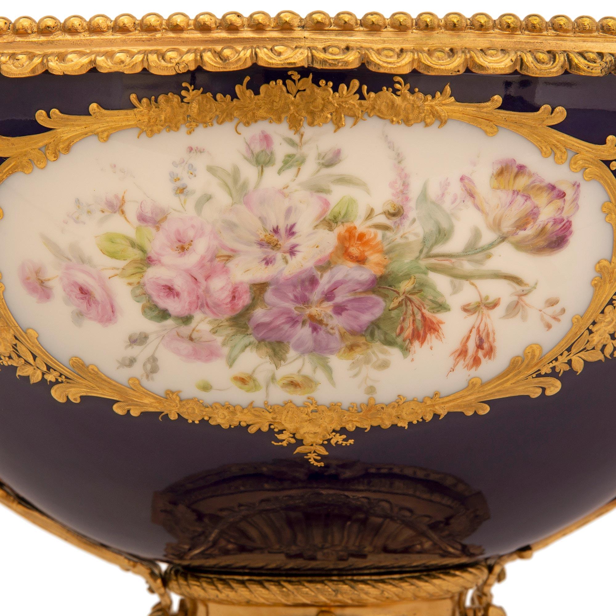 French 19th Century Louis XVI St. Ormolu and Sevres Porcelain Centerpiece For Sale 6