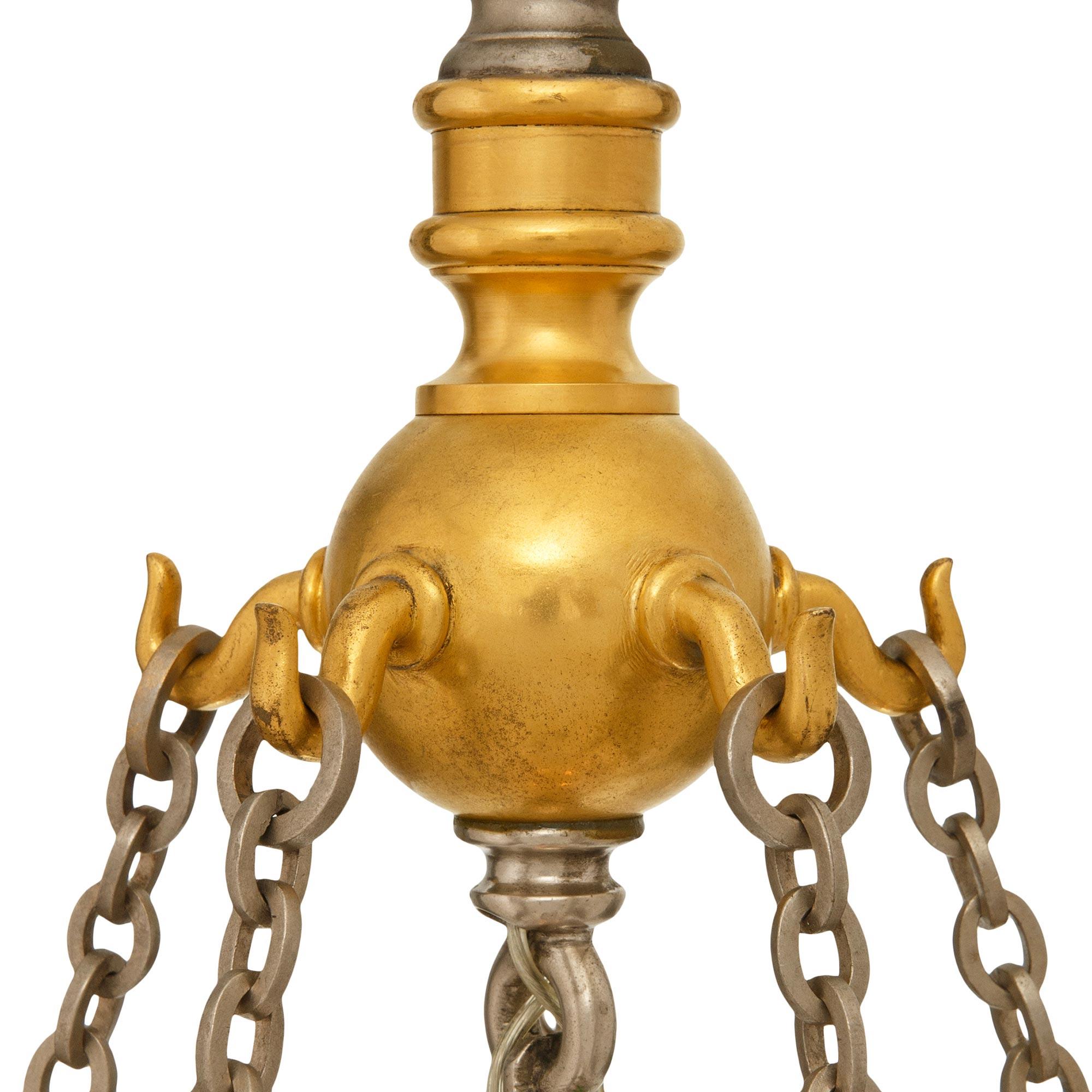 Linterna francesa del siglo XIX, estilo Luis XVI, de ormolu y acero Acero en venta