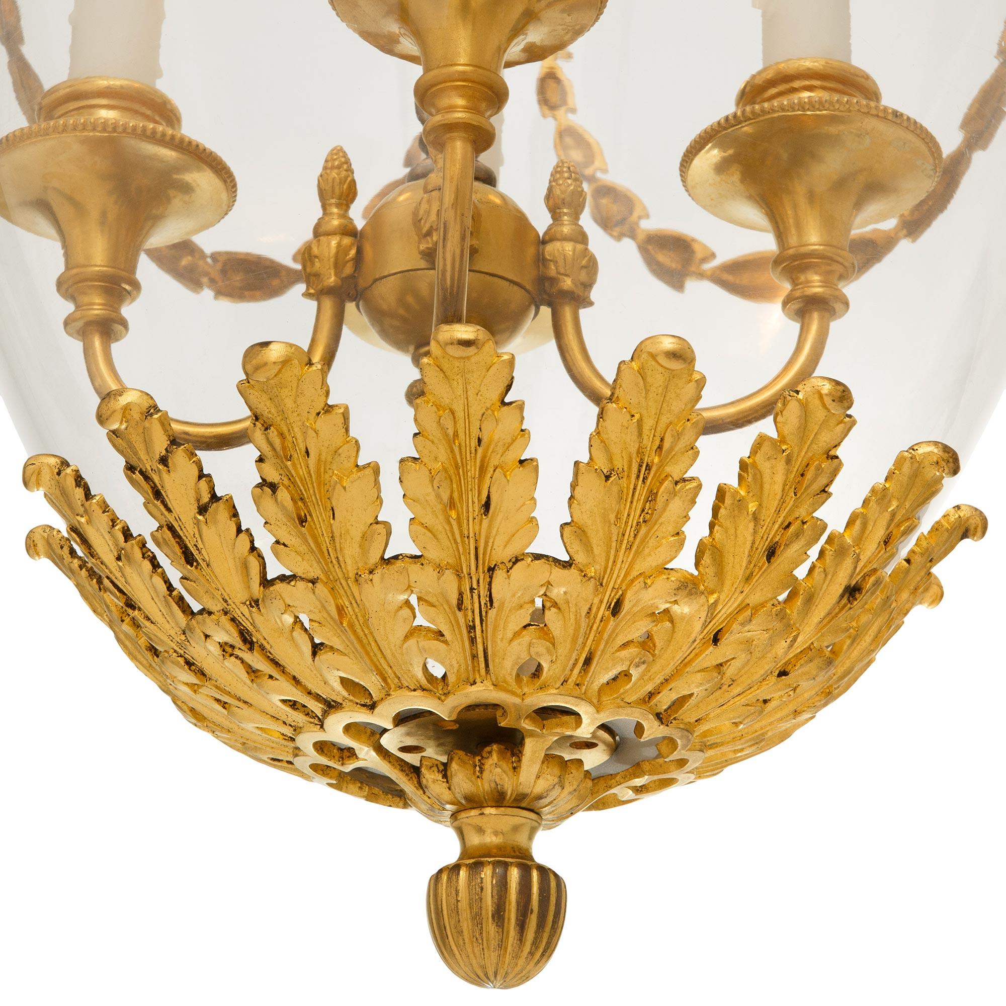 Linterna francesa del siglo XIX, estilo Luis XVI, de ormolu y acero en venta 3