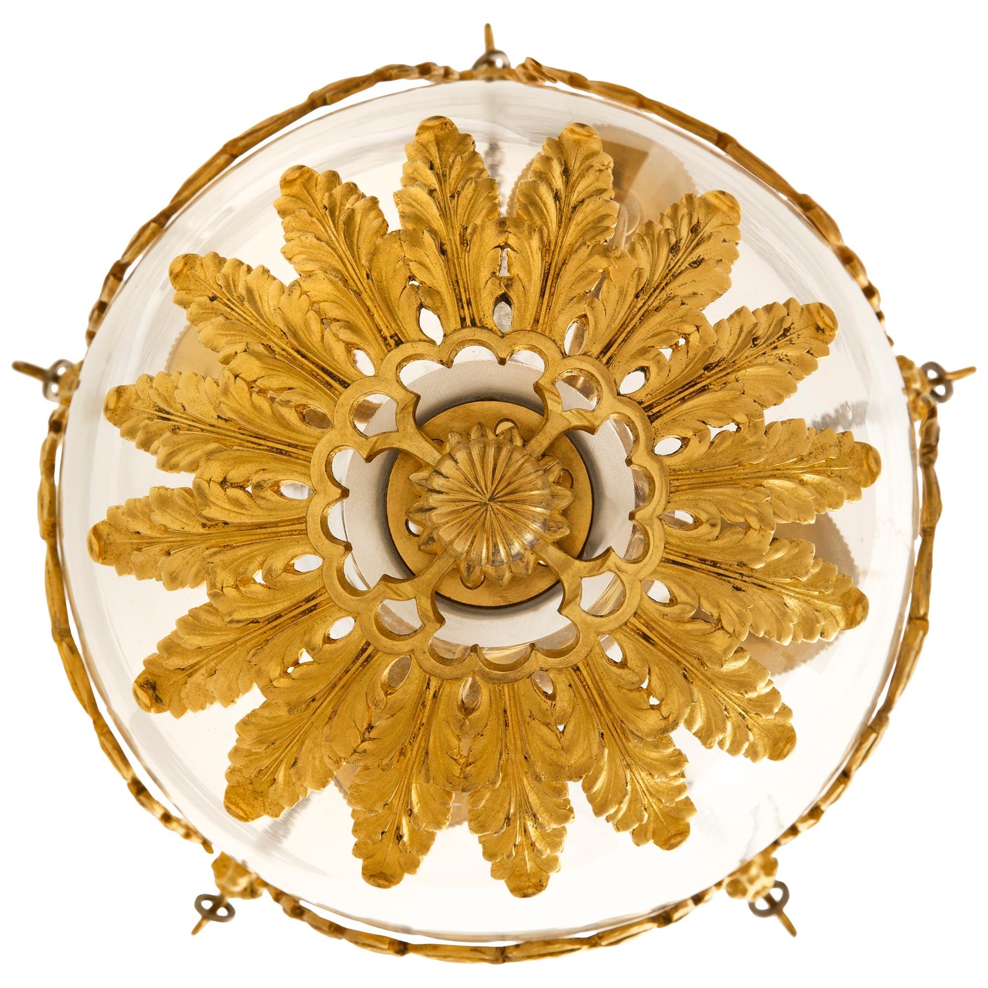 Linterna francesa del siglo XIX, estilo Luis XVI, de ormolu y acero en venta 4