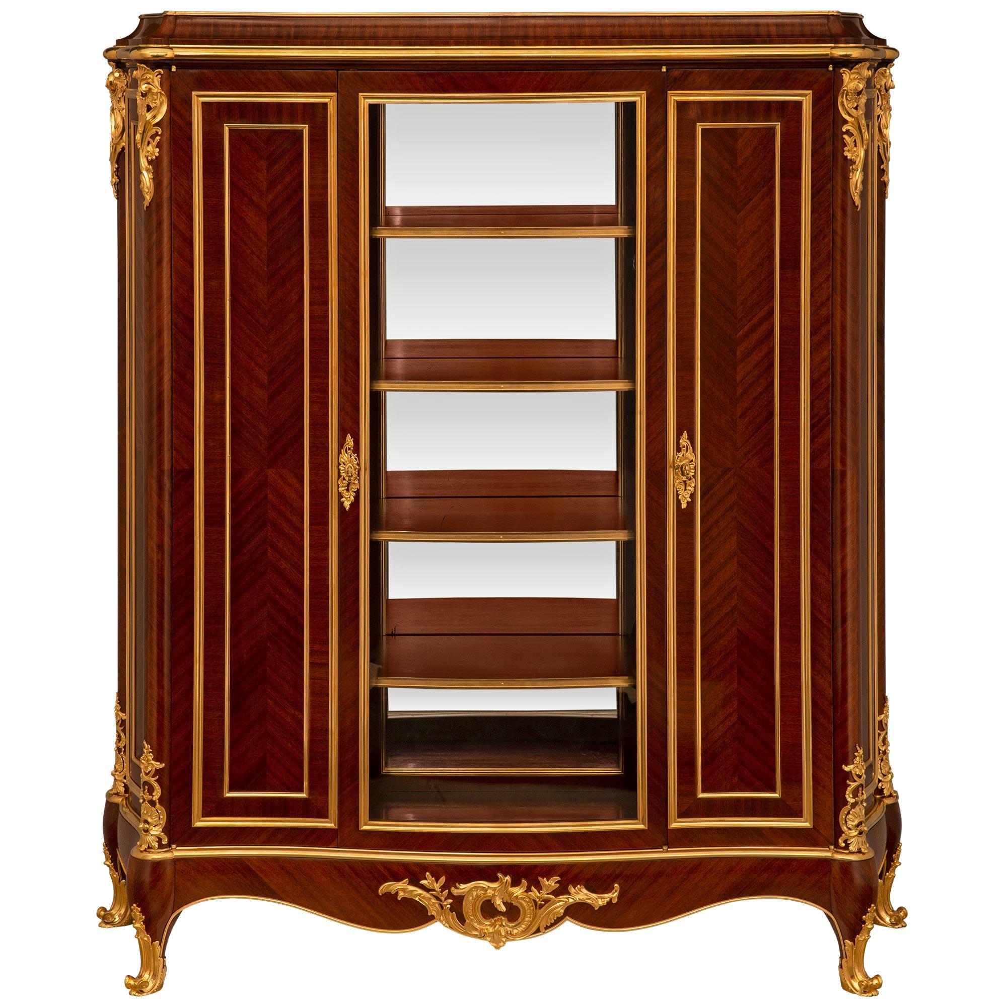 French 19th Century Louis XVI St. Ormolu And Tulipwood Cabinet/Vitrine For Sale 5