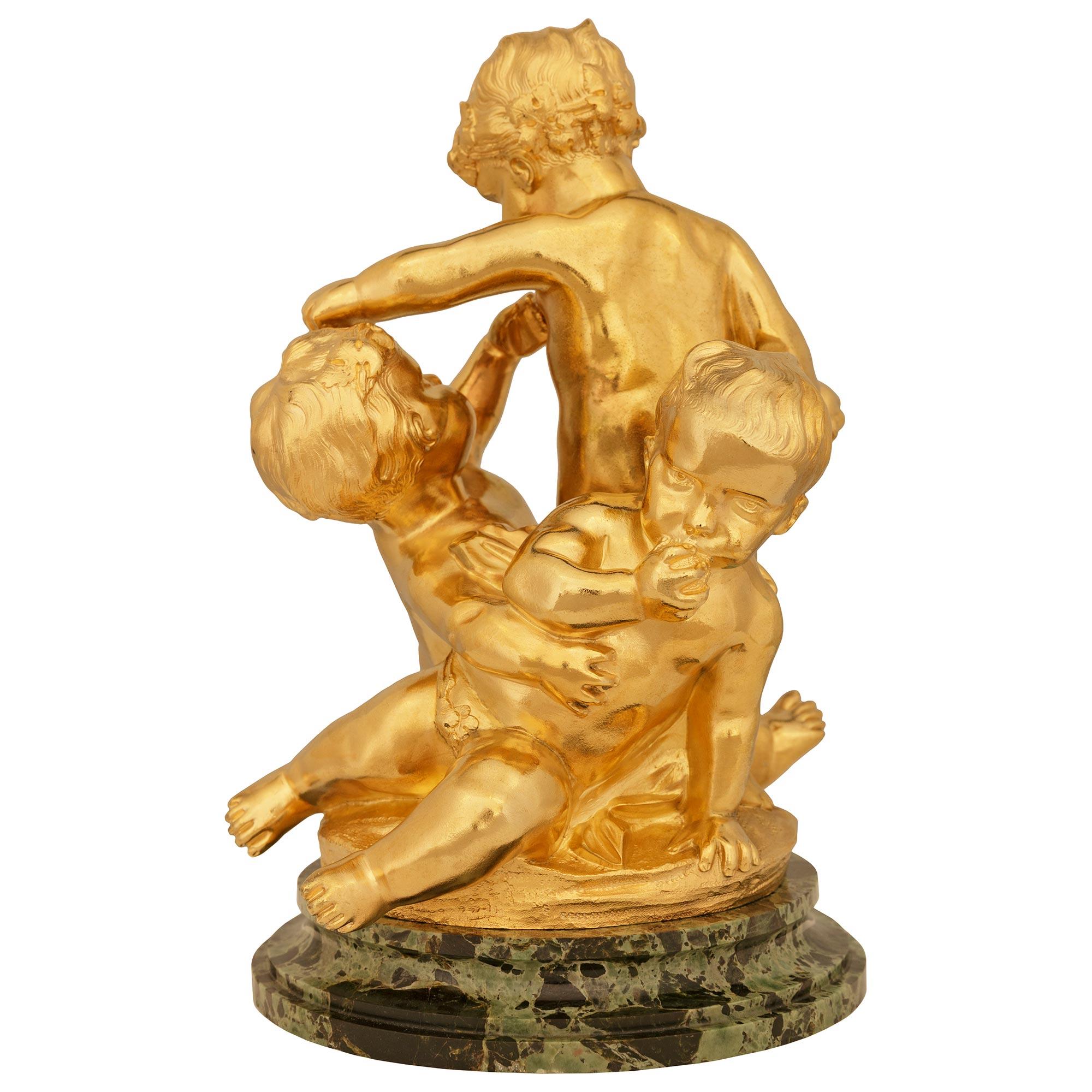 Estatua francesa de Ormolu y mármol Vert de Patricia del siglo XIX, estilo Luis XVI en venta 5