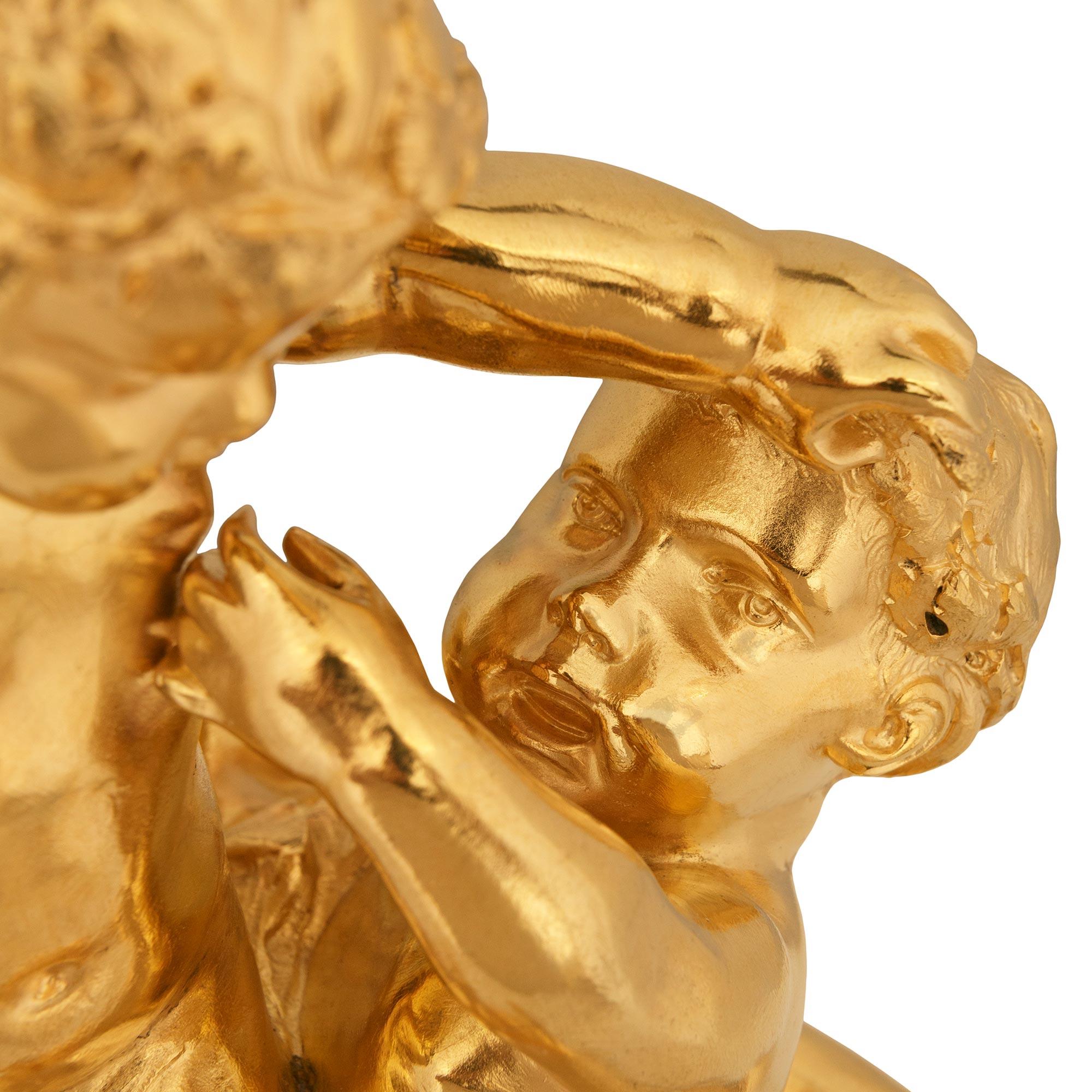 Estatua francesa de Ormolu y mármol Vert de Patricia del siglo XIX, estilo Luis XVI en venta 1
