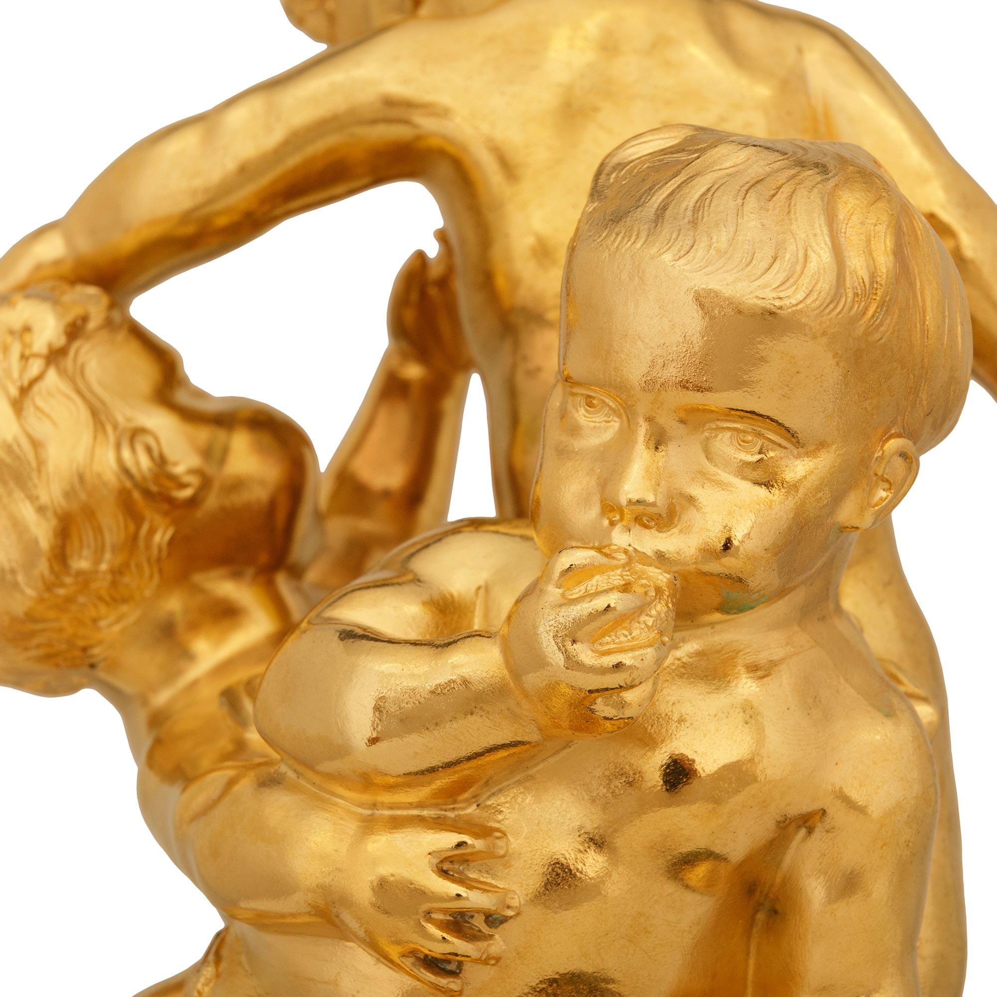 Estatua francesa de Ormolu y mármol Vert de Patricia del siglo XIX, estilo Luis XVI en venta 2