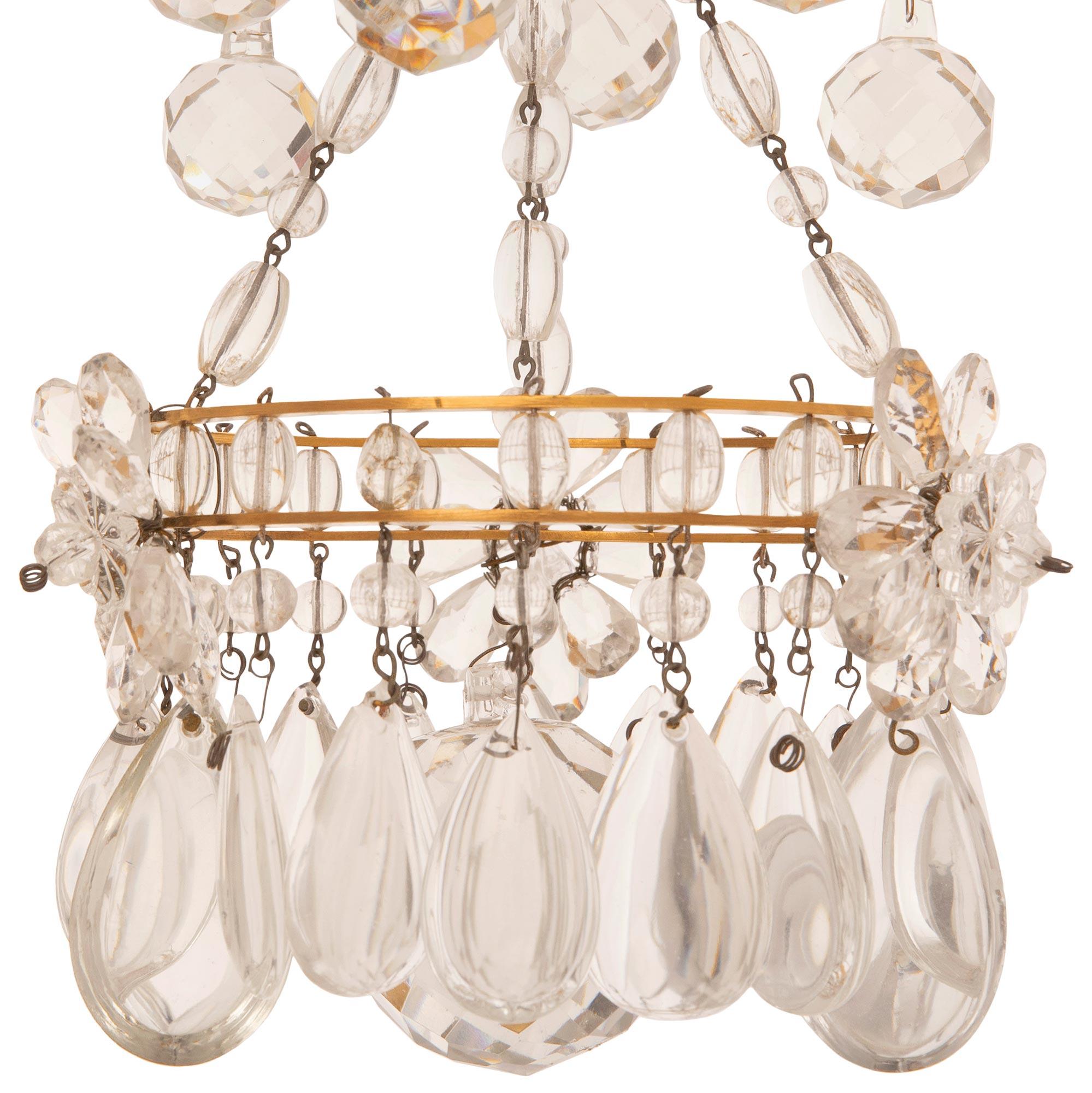 French 19th Century Louis XVI St. Ormolu & Baccarat Marie Antoinette Chandelier For Sale 4