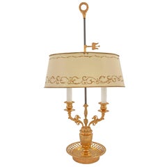 French 19th Century Louis XVI Style Ormolu Bouillotte Lamp
