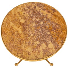 French 19th Century Louis XVI St. Ormolu & Brocatelle Marble Gueridon Side Table