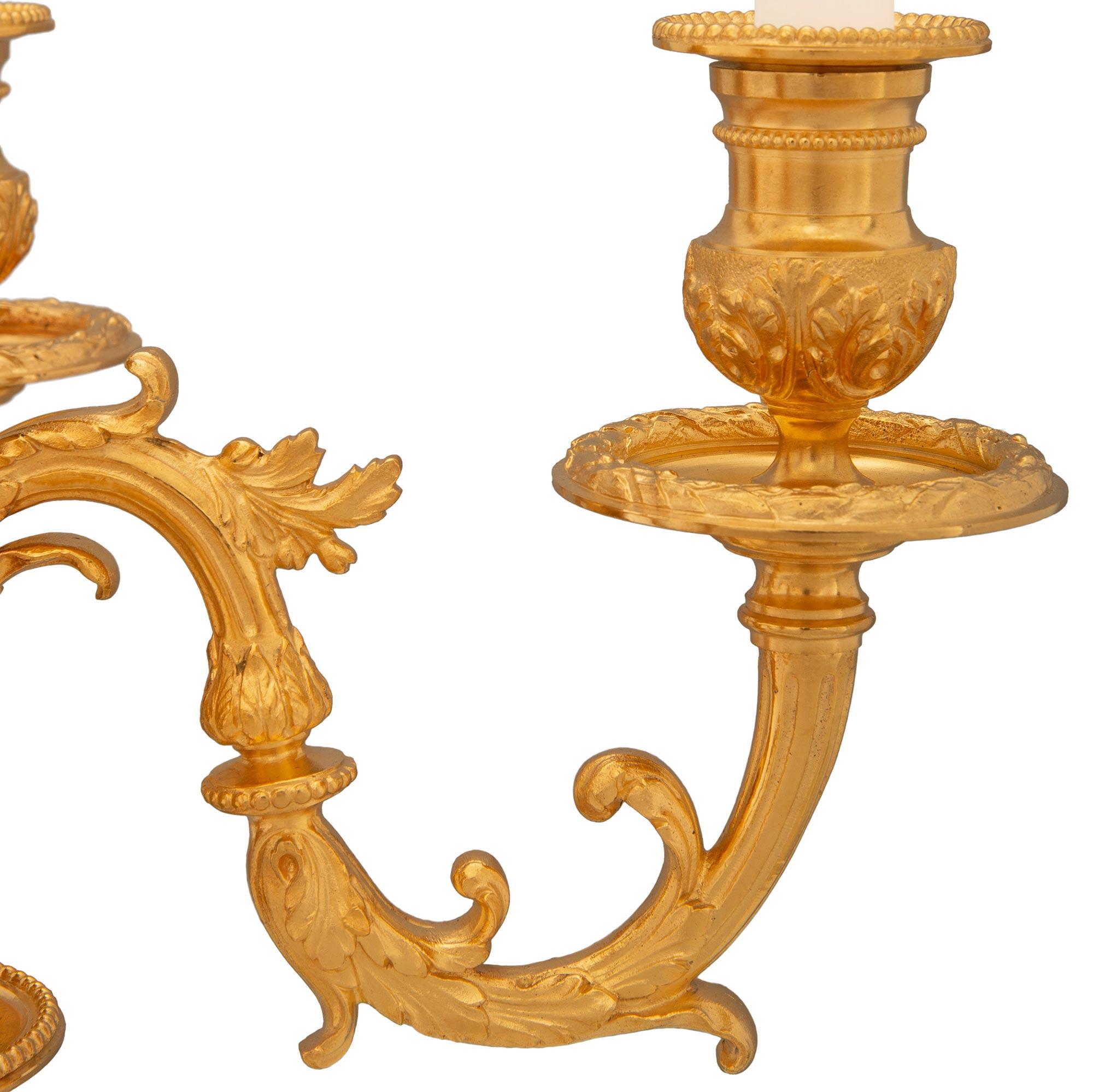 French 19th Century Louis XVI St. Ormolu Candelabras For Sale 4