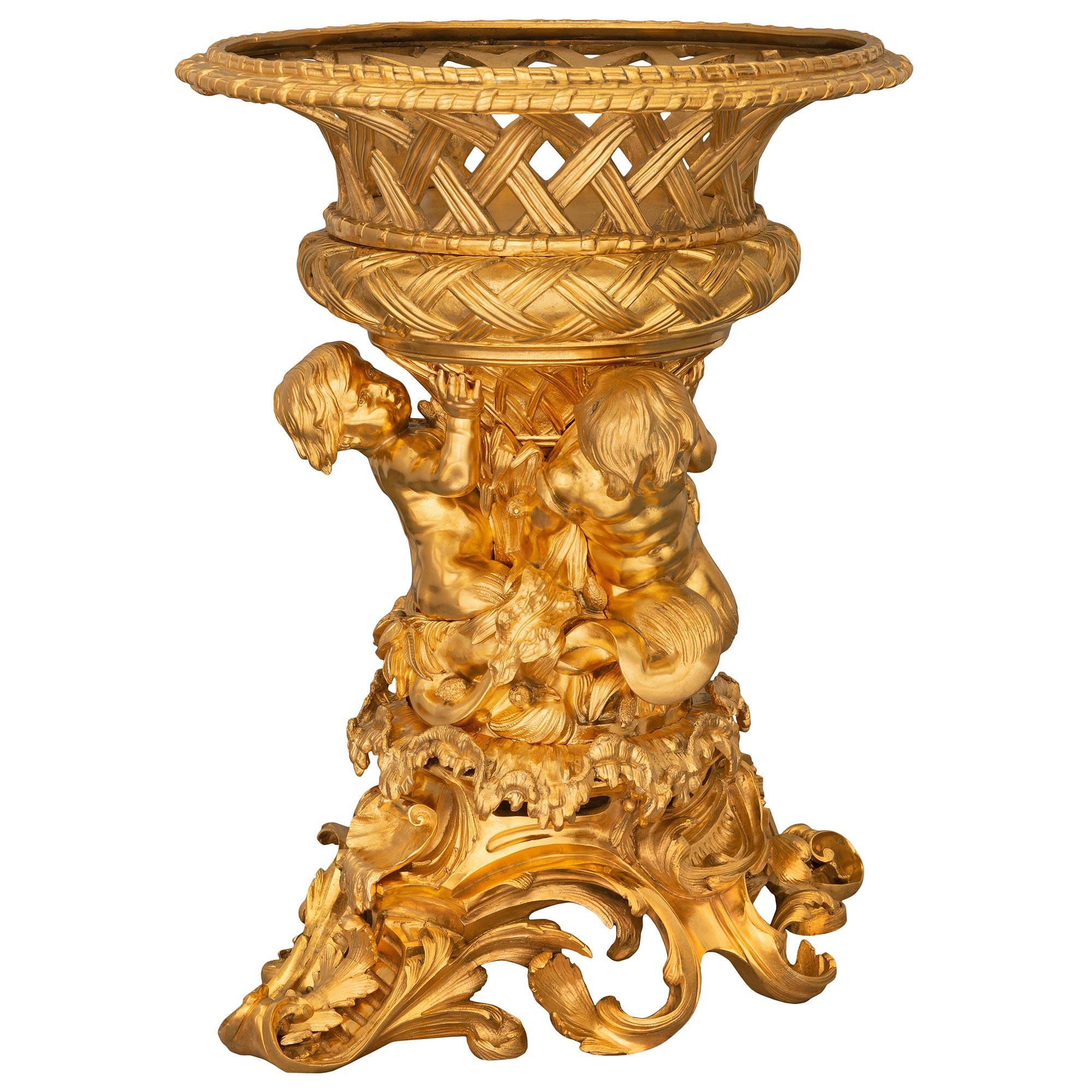 French 19th Century Louis XVI St. Ormolu Centerpiece Attributed to Henry Dasson For Sale 1