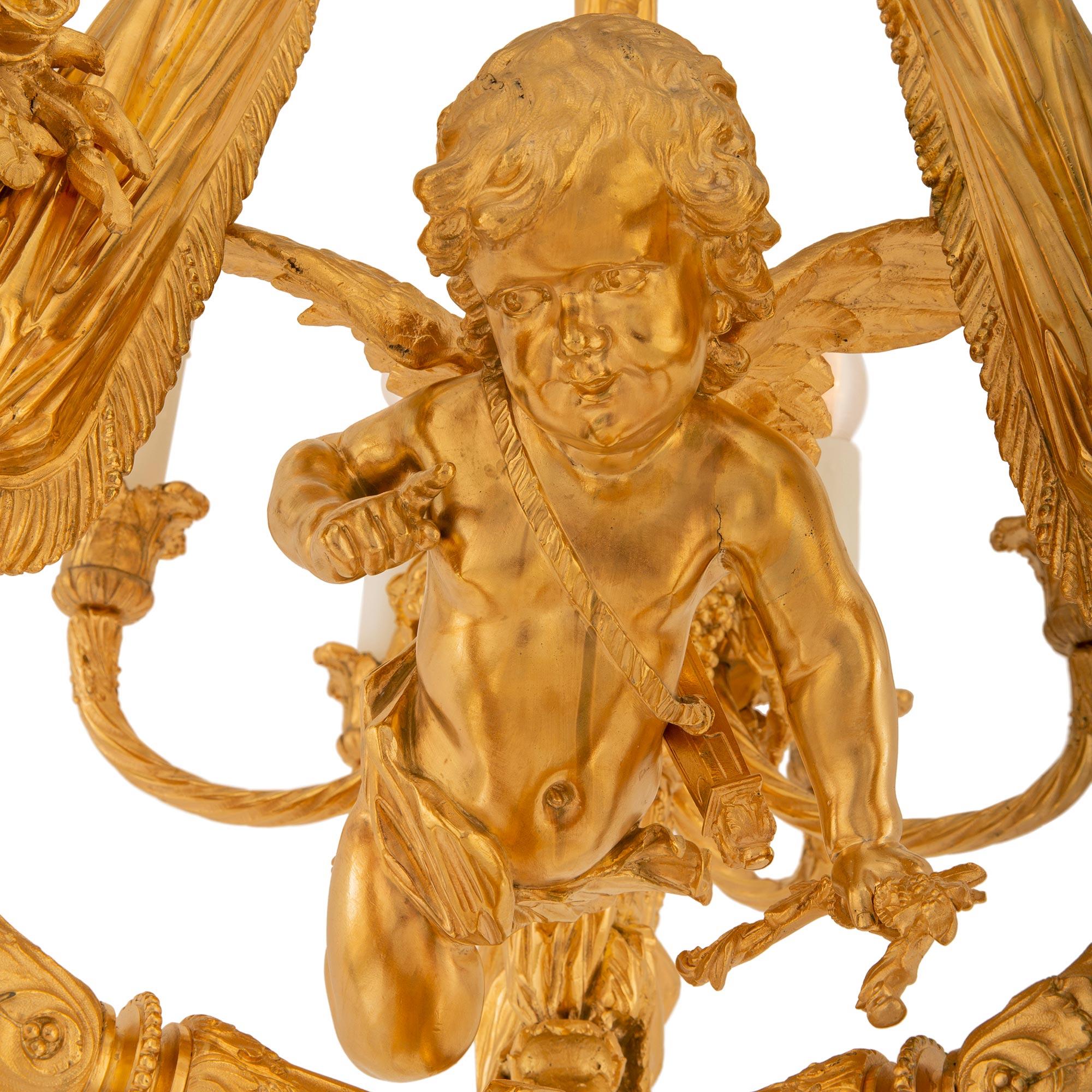 French 19th Century Louis XVI St. Ormolu Chandelier For Sale 1