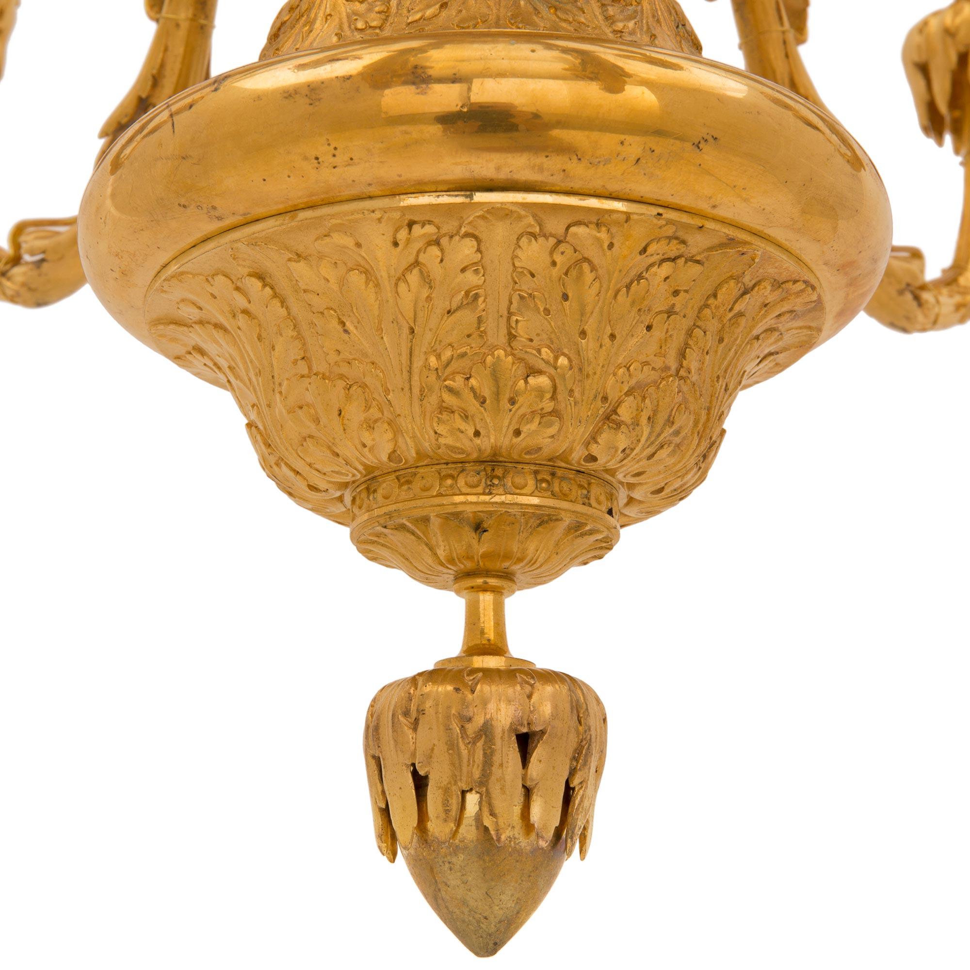 French 19th Century Louis XVI St. Ormolu Chandelier 3