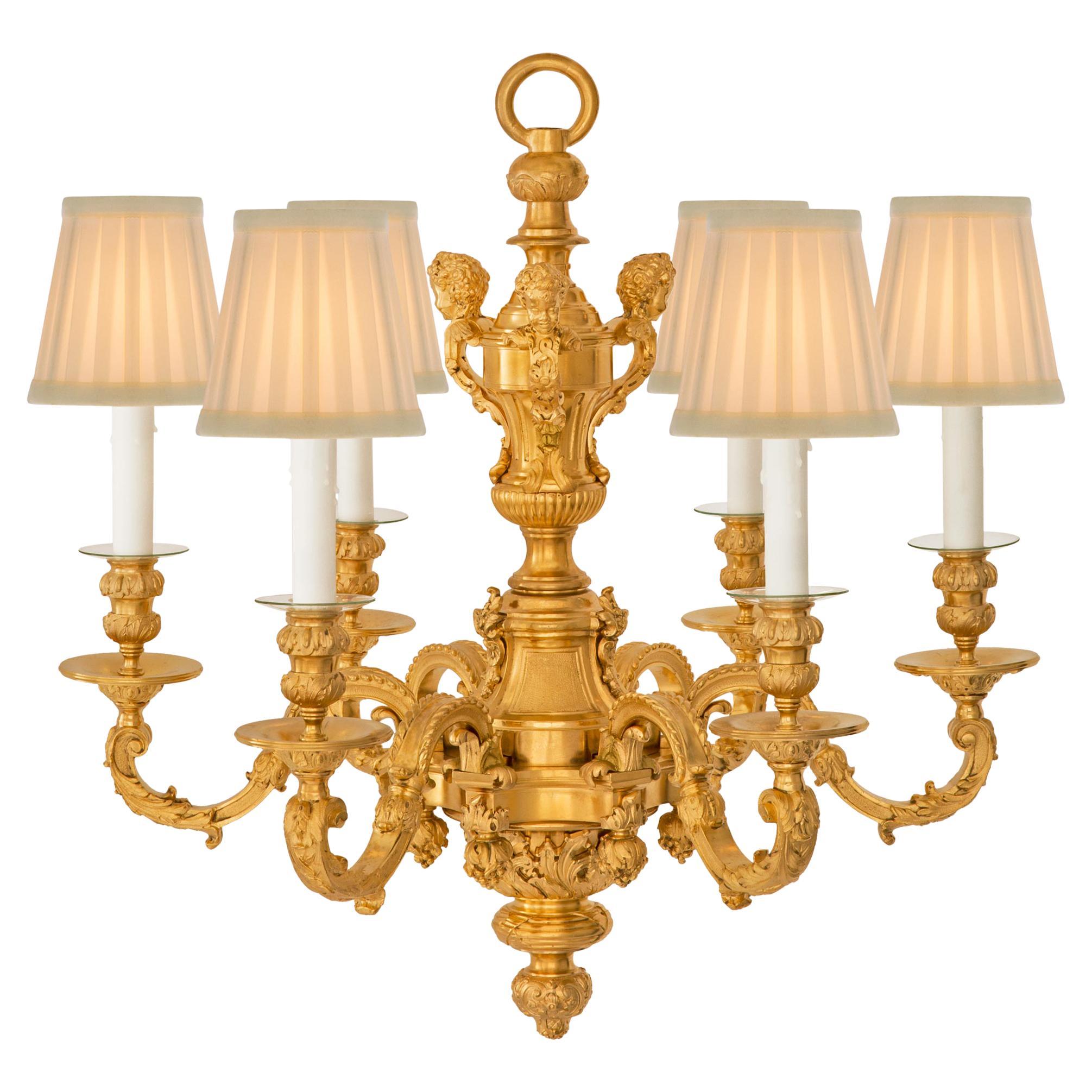 French 19th Century Louis XVI St. Ormolu Chandelier