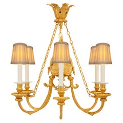 French 19th century Louis XVI st. Ormolu chandelier