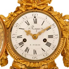 Orologio francese del XIX secolo in stile Luigi XVI con ormeggio di Roque, Parigi