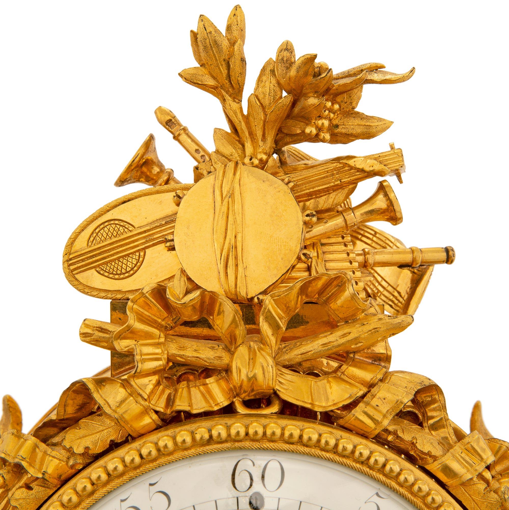 French 19th Century Louis XVI St. Ormolu Clock by Roque, Paris For Sale 3