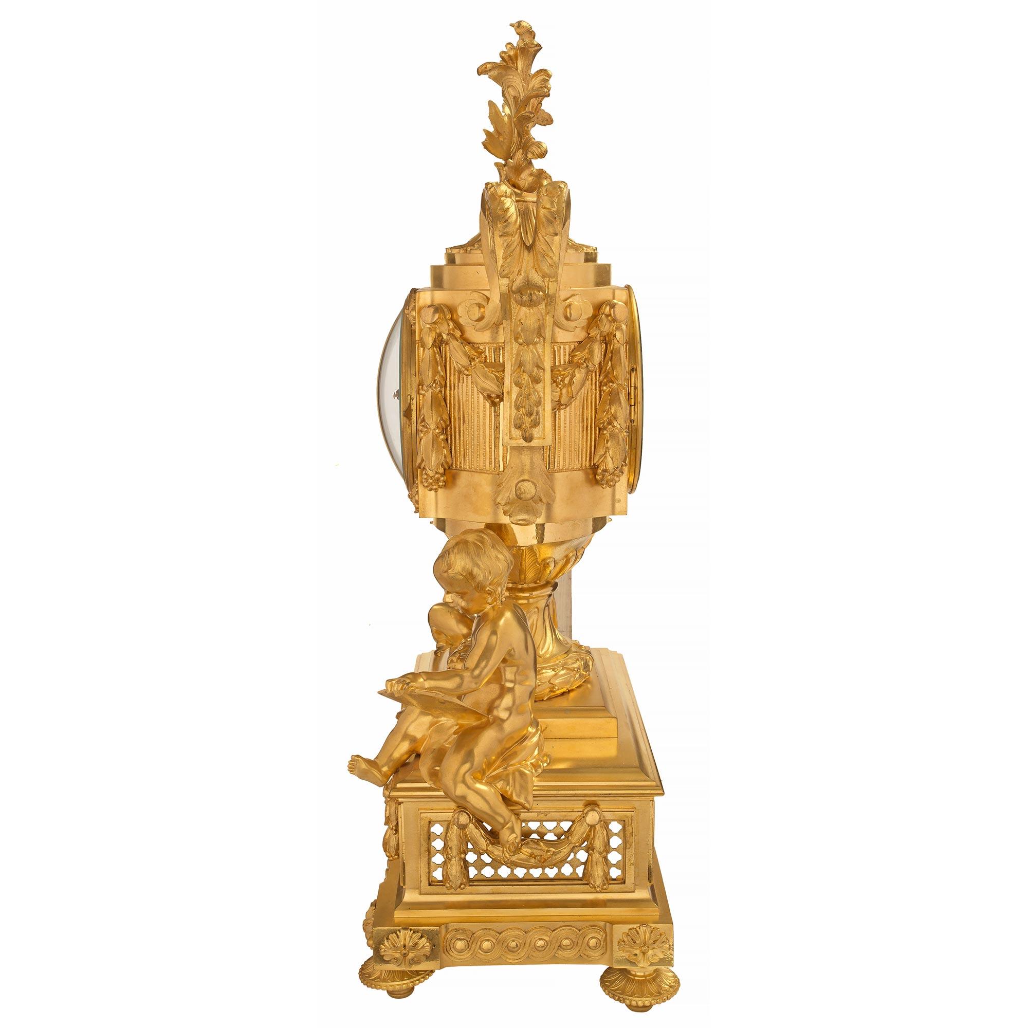 French 19th Century Louis XVI St. Ormolu Clock Signed Cheuret À Marseilles In Good Condition For Sale In West Palm Beach, FL