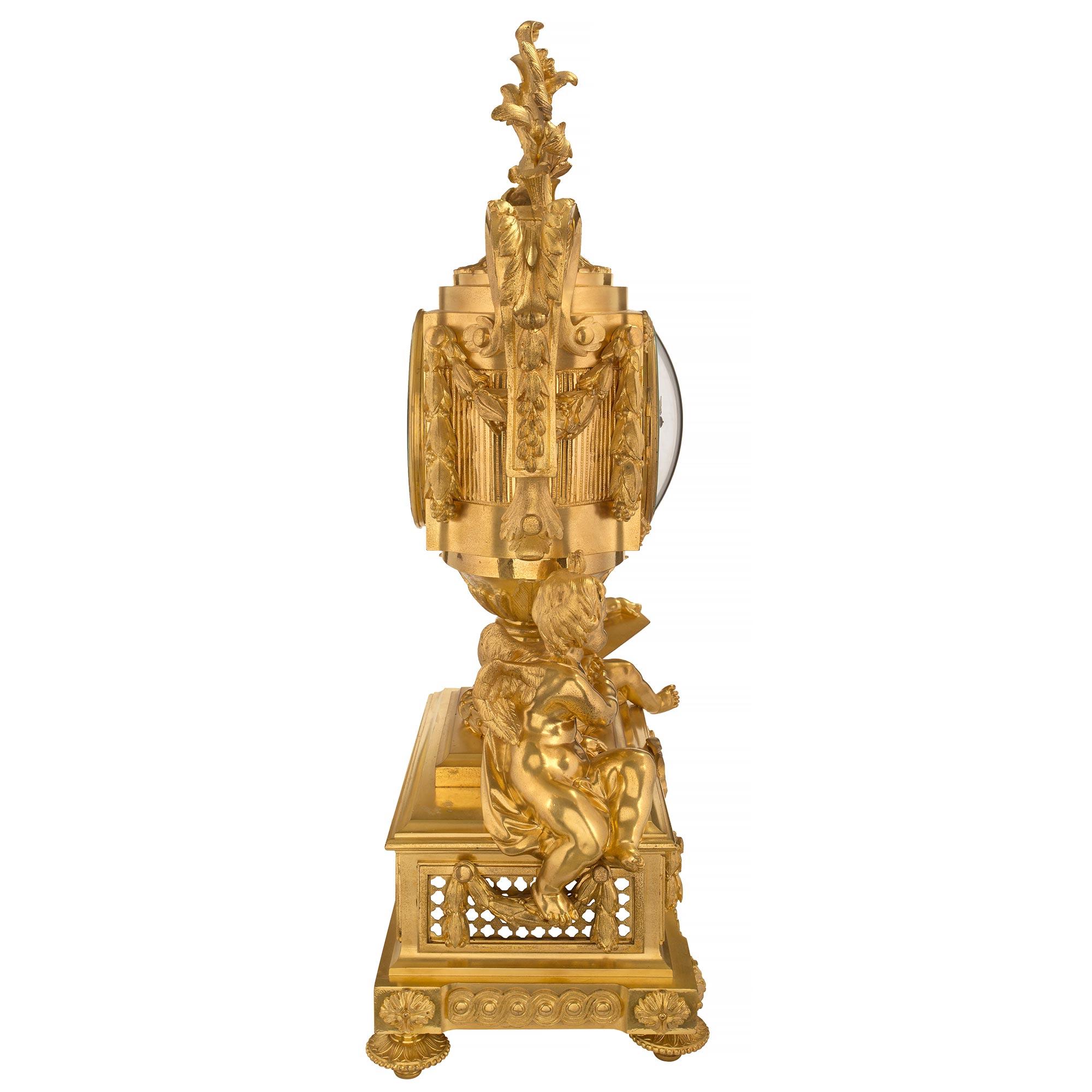 French 19th Century Louis XVI St. Ormolu Clock Signed Cheuret À Marseilles For Sale 1
