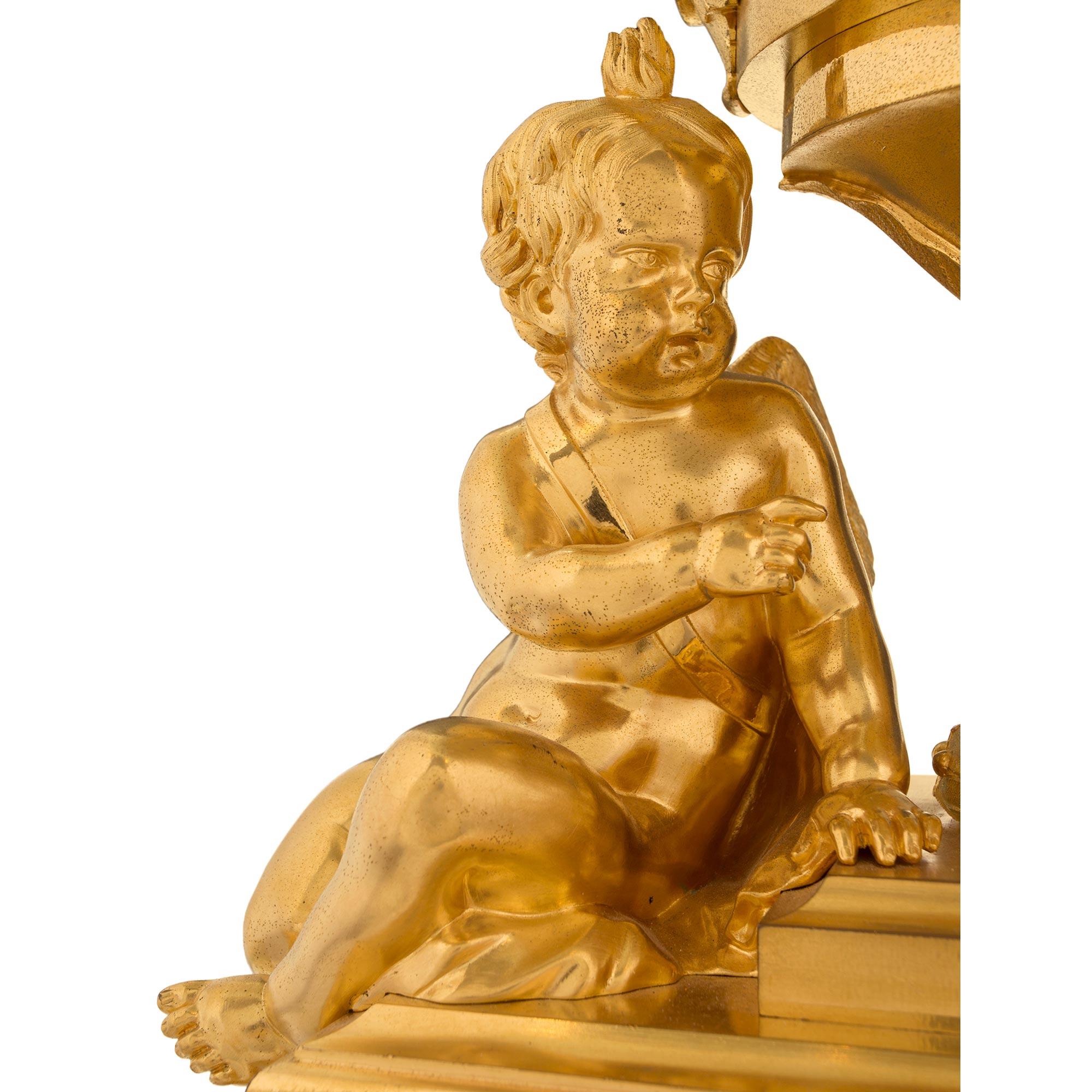 French 19th Century Louis XVI St. Ormolu Clock Signed Cheuret À Marseilles For Sale 4