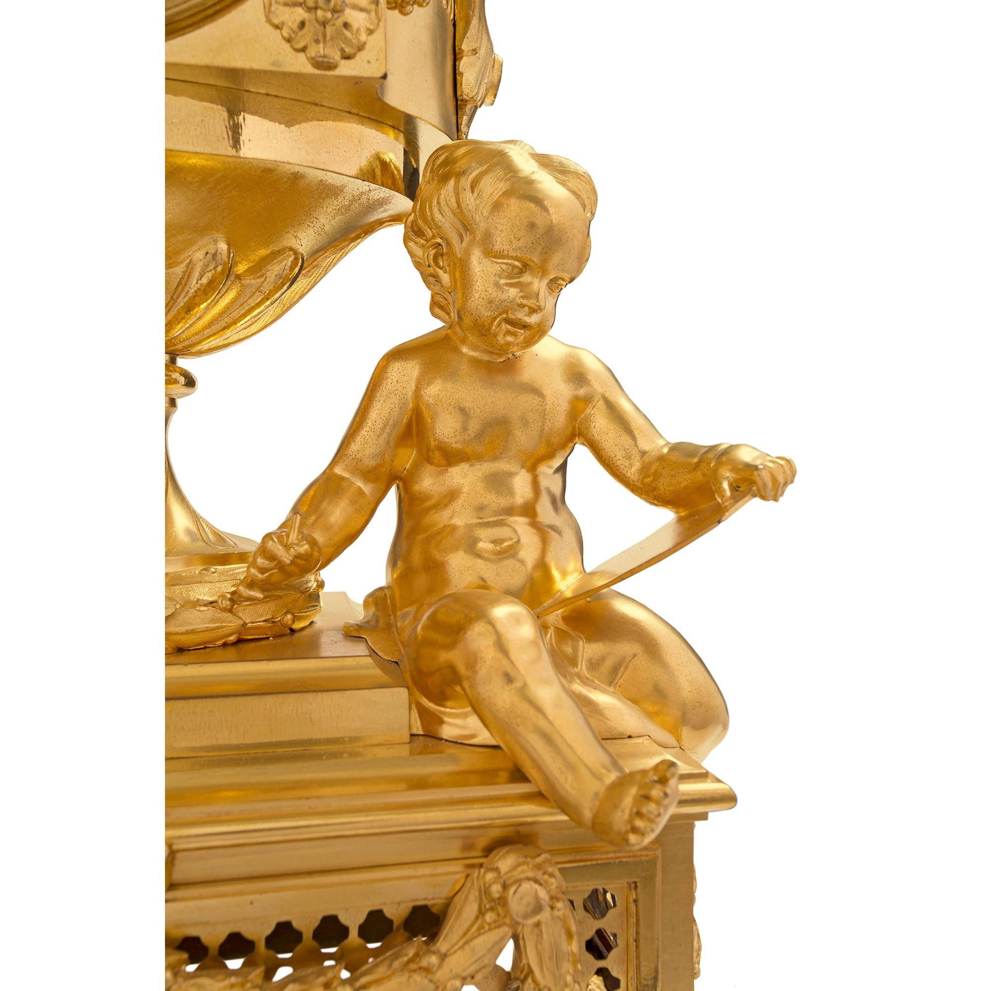 French 19th Century Louis XVI St. Ormolu Clock Signed Cheuret À Marseilles For Sale 5