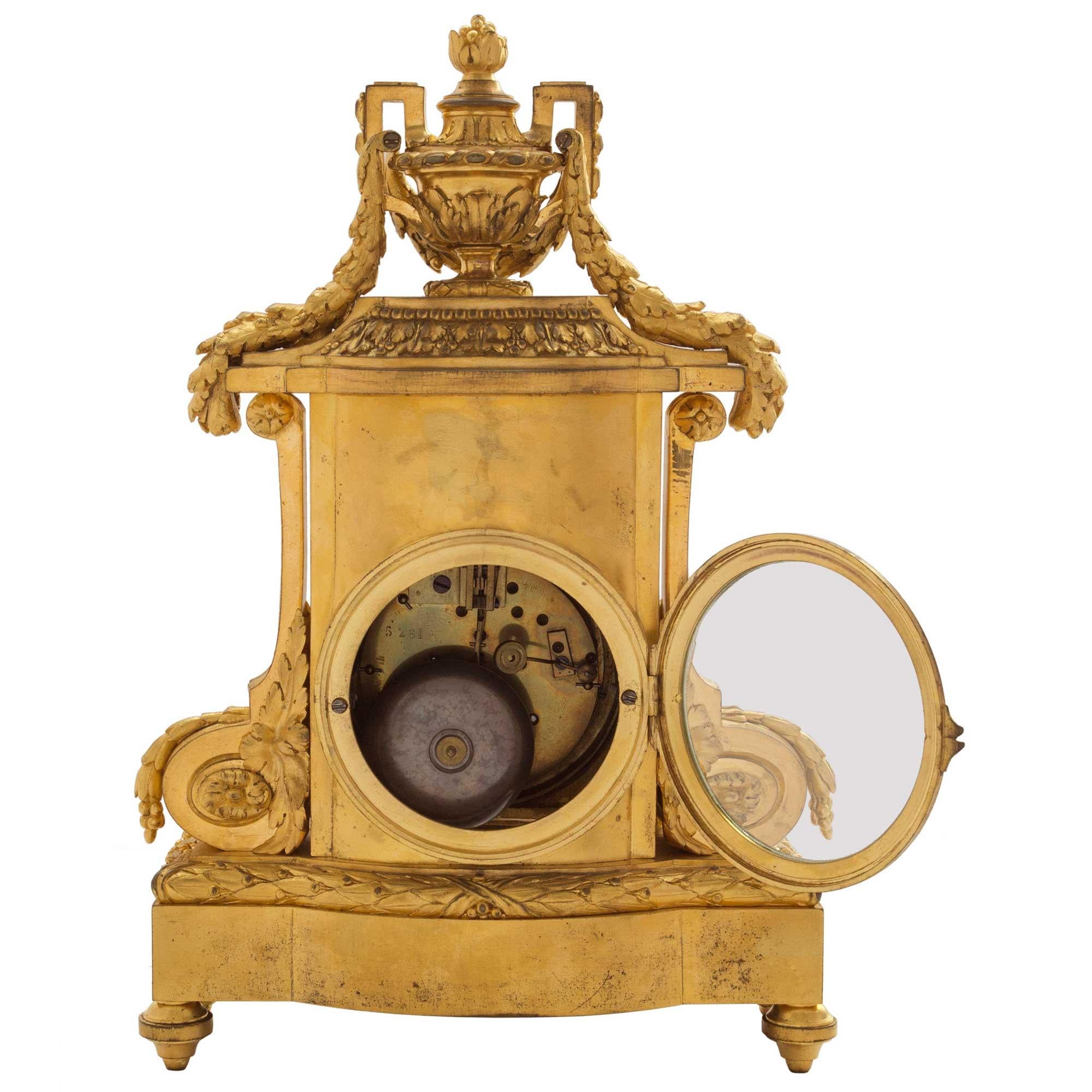 French 19th Century Louis XVI St. Ormolu Clock Signed F. Barbedienne For Sale 5