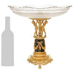 French 19th century Louis XVI st. Ormolu, Crystal and Marble centerpiece