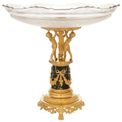 French 19th century Louis XVI st. Ormolu, Crystal and Marble centerpiece French 19th century Louis XVI st. Ormolu, Crystal and Marble centerpiece