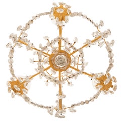 French 19th Century Louis XVI St. Ormolu, Crystal & Rock Crystal Chandelier