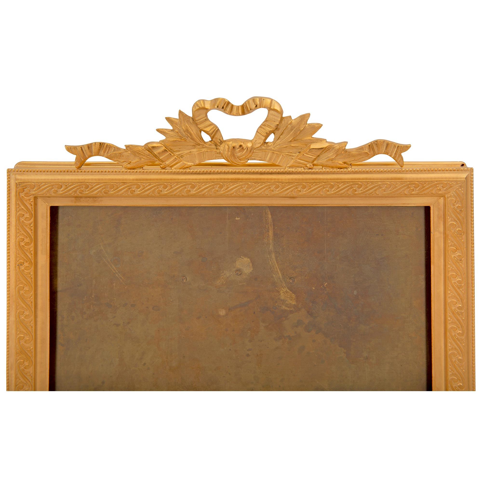 French 19th Century Louis XVI St. Ormolu Frame In Good Condition For Sale In West Palm Beach, FL