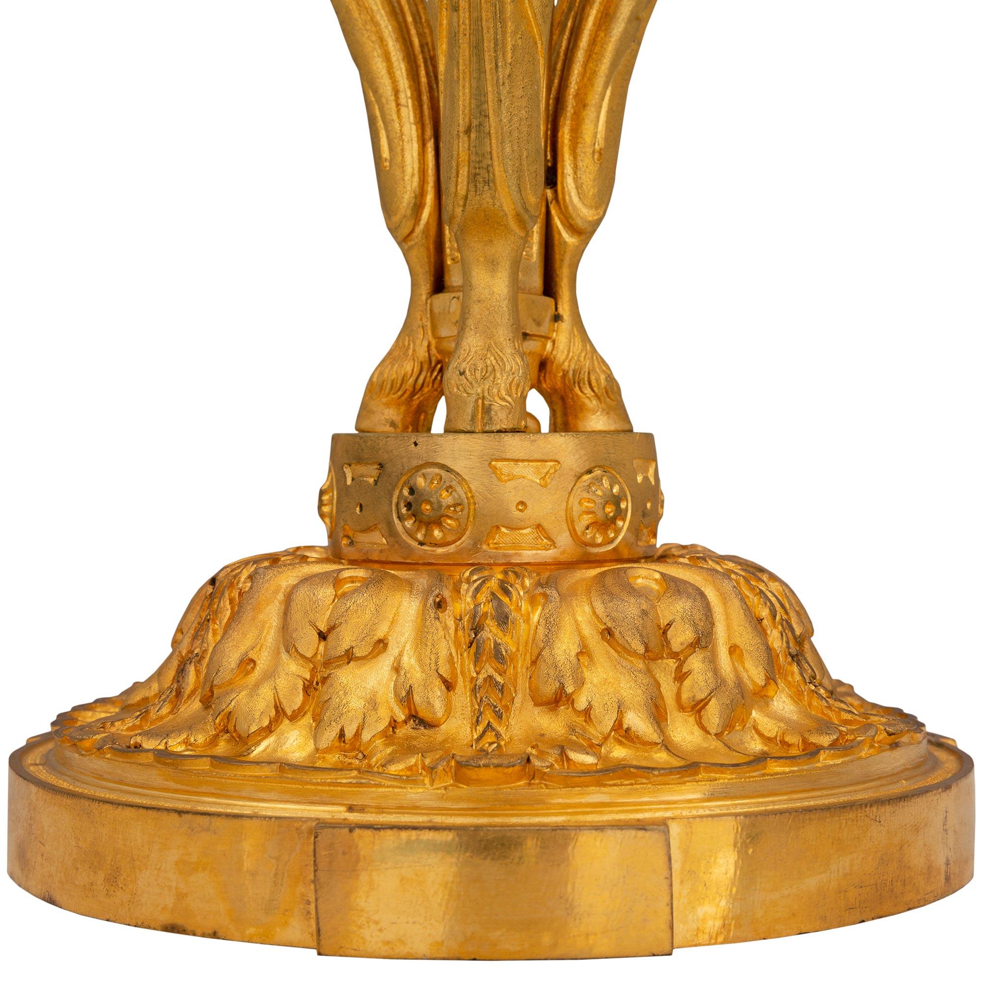 French 19th Century Louis XVI St. Ormolu Lamp For Sale 2