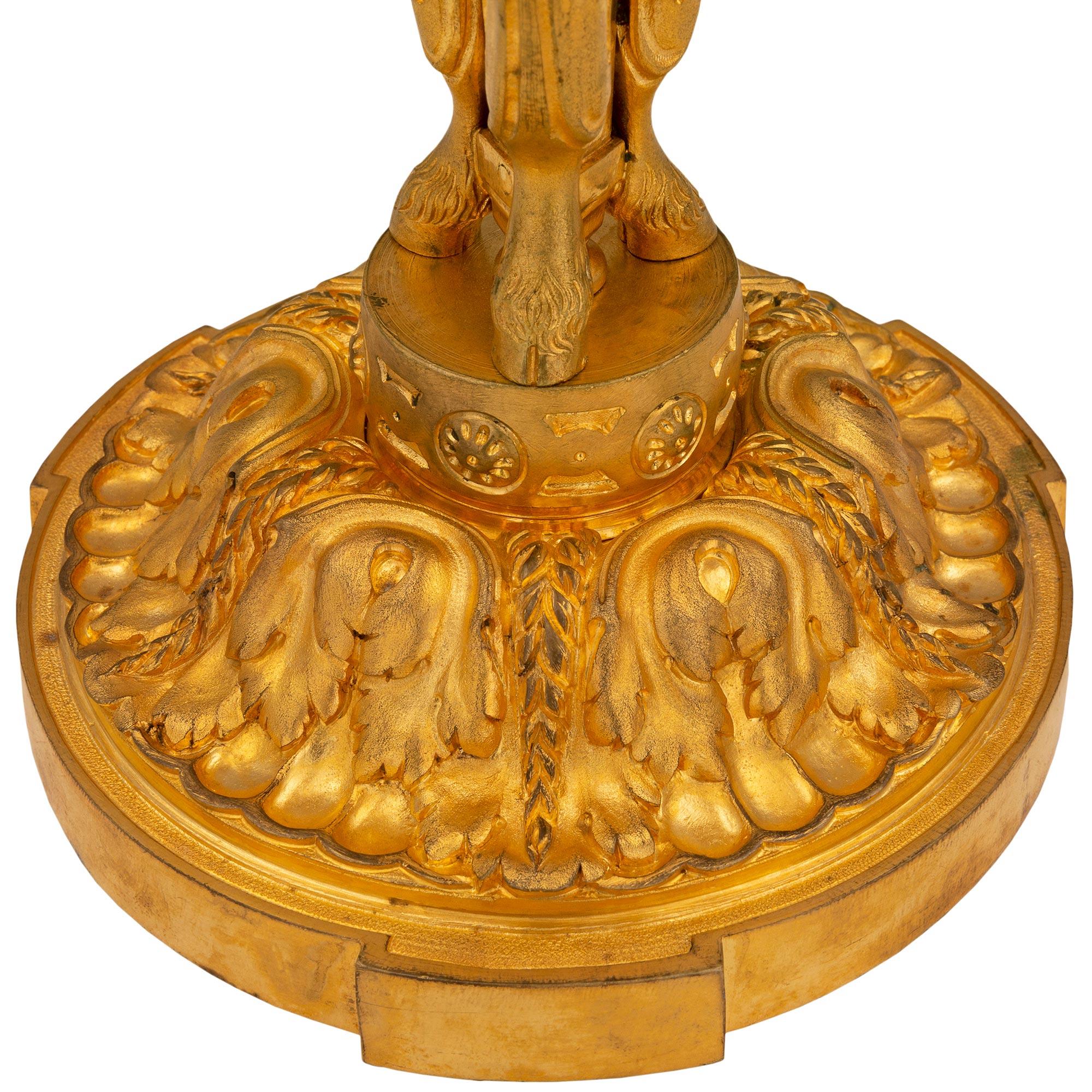 French 19th Century Louis XVI St. Ormolu Lamp For Sale 3