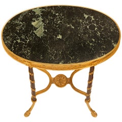 French 19th Century Louis XVI St. Ormolu, Mahogany And Marble Table
