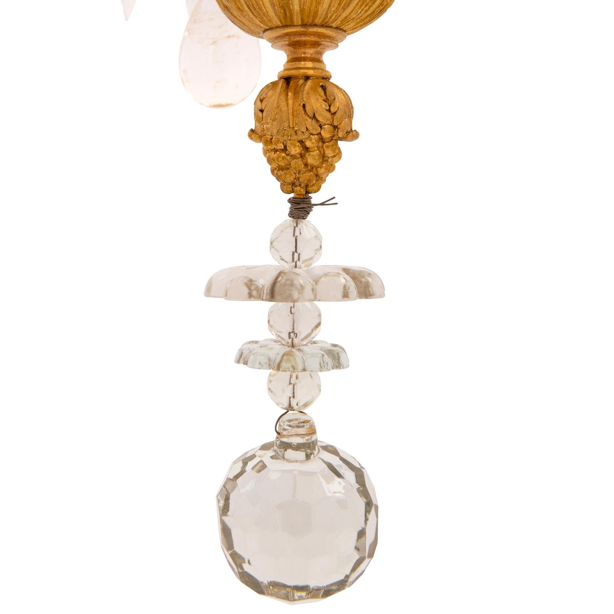 French 19th Century Louis XVI St. Ormolu, Meissen Porcelain, Crystal Chandelier For Sale 3