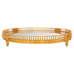 French 19th century Louis XVI st. Ormolu mirrored centerpiece plateau
