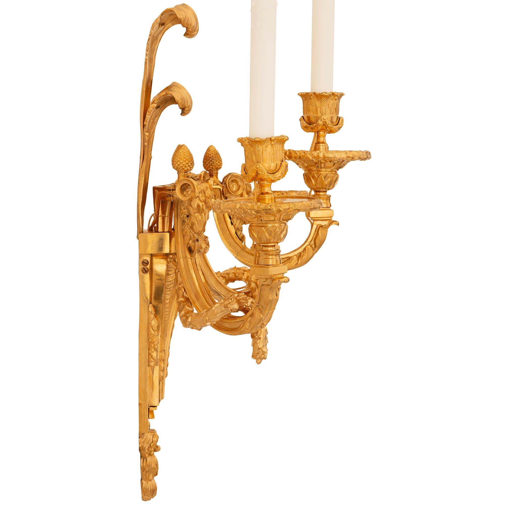 Apliques de Ormolu franceses del siglo XIX, estilo Luis XVI en Bueno estado para la venta en West Palm Beach, FL