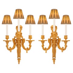 French 19th century Louis XVI st. Ormolu sconces