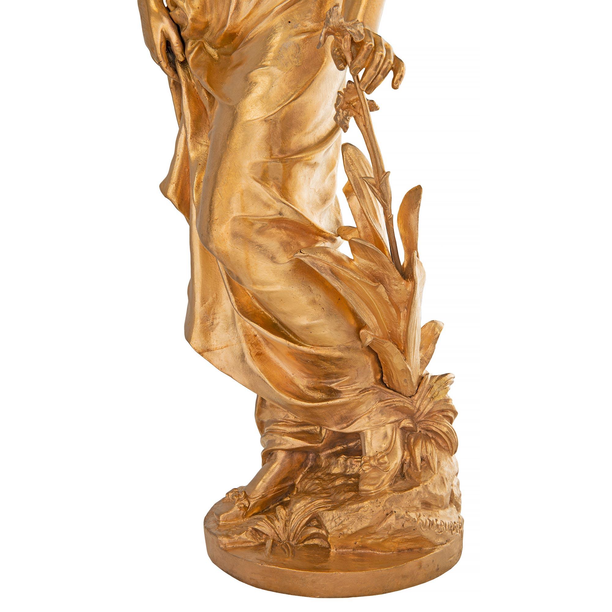 French 19th Century Louis XVI St. Ormolu Statue of a Beautiful Maiden For Sale 6